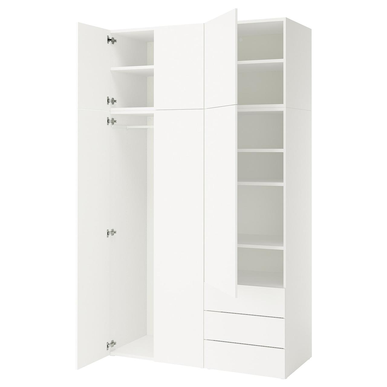 PLATSA Шафа 6 дверей + 3 ящики - білий/Фоннес білий 140x57x241 см IKEA 895.858.90, фото 1
