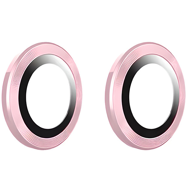 Скло камери iPhone 15/ iPhone 15 Plus з рамкой pink (комплект 2шт)