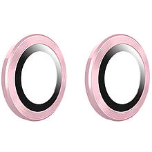 Скло камери iPhone 15/iPhone 15 Plus з рамкой pink (комплект 2шт)