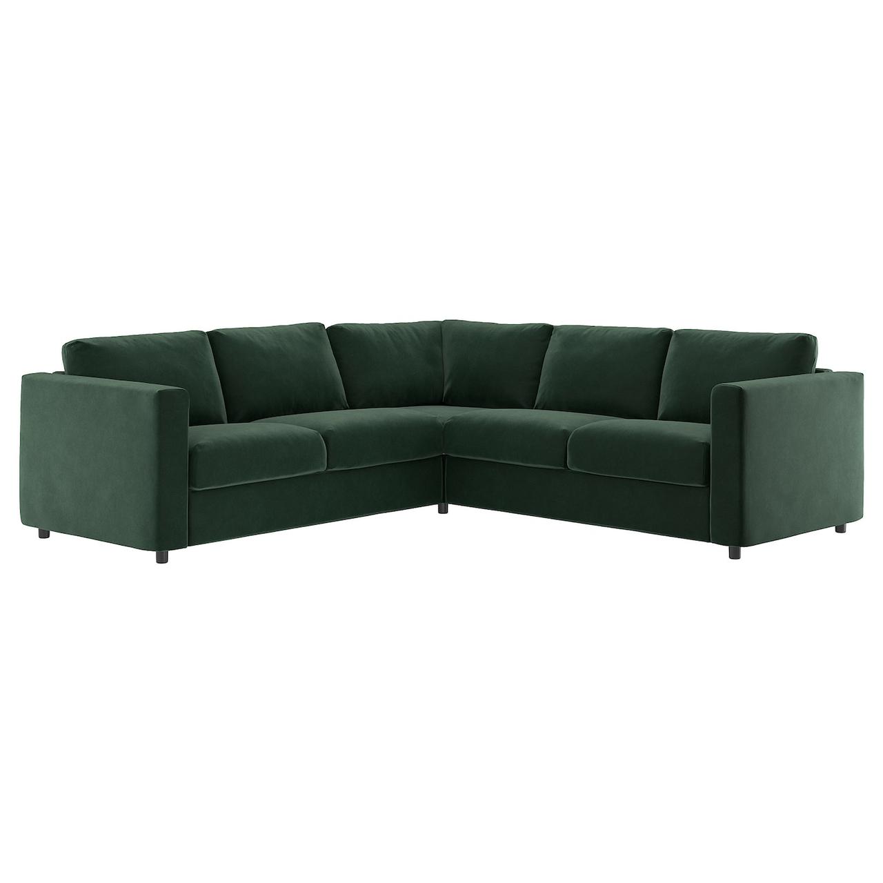 VIMLE Чохол на кутовий диван 4-місний - Djuparp темно-зелений IKEA 995.013.19, фото 1