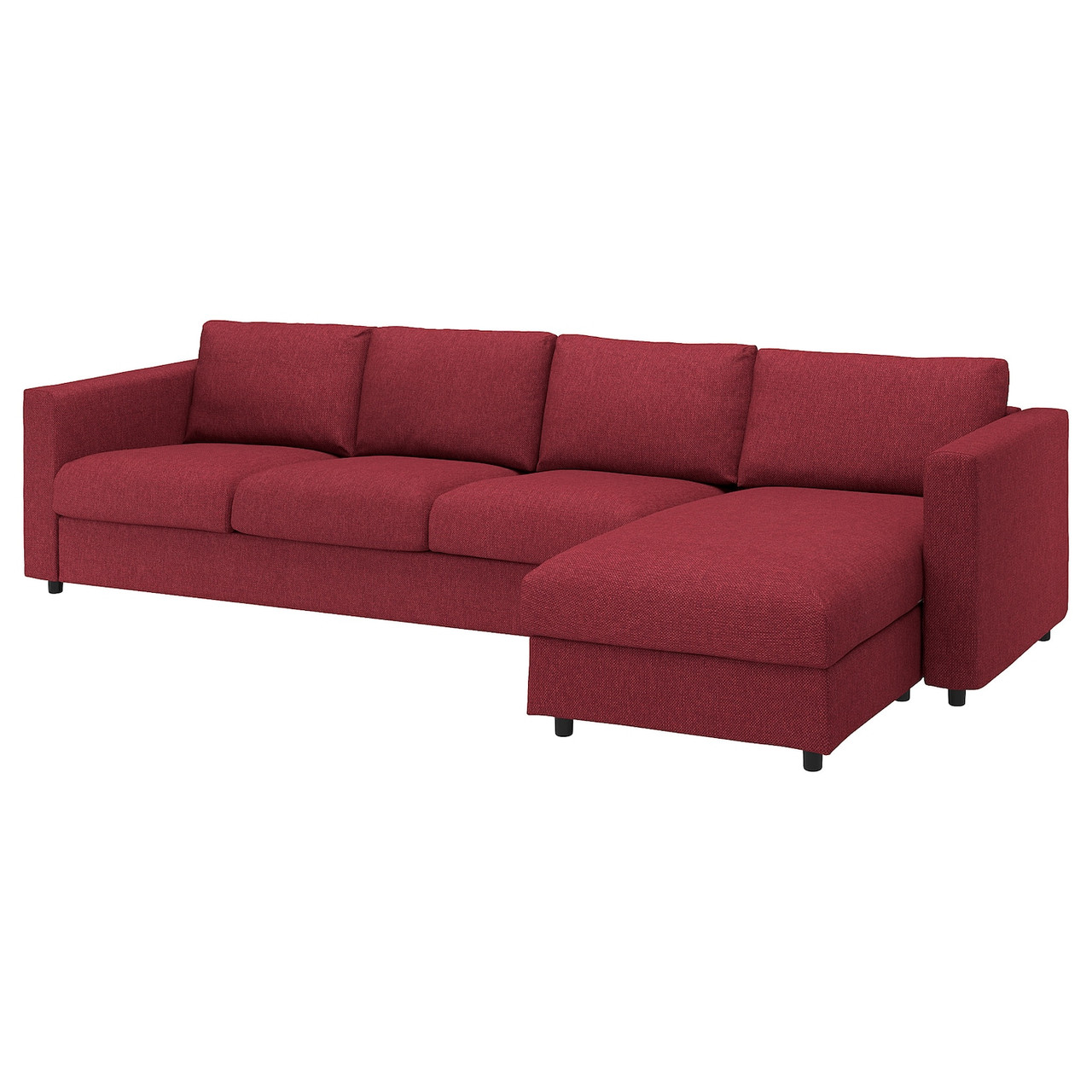 VIMLE Чохол на 4-місний диван - з шезлонгом/Lejde червоний/коричневий IKEA 094.344.14, фото 1