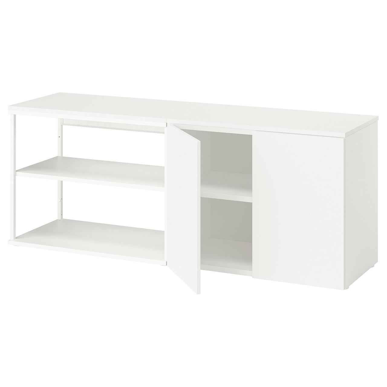PLATSA Відкритий стелаж з 2 дверцятами - білий Fonnes/білий 160x42x63 см IKEA 595.858.58, фото 1