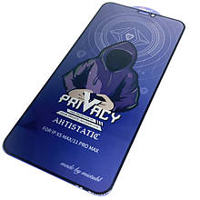 Скло iPhone XS Max (2018)/11 Pro Max 6.5 Mietubl Privacy (антишпигун) чорне, без упаковки