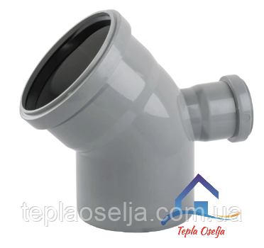 Коліно 45° каналізаційне 110х110 х 50 90°, фото 1
