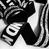 Трикотажна тасьма лампас 2,5см білий принт на чорному, фото 2