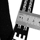 Трикотажна тасьма лампас 2,5см білий принт на чорному, фото 5