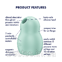 Кліторальний вібростимулятор з повітряними імпульсами Satisfyer Pro To Go 1 Mint, фото 2