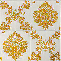 Стінова панель 3Д Благородний Вензель 700х700х5мм Золотий Візерунки Орнаменти на самоклеючій основі (406)