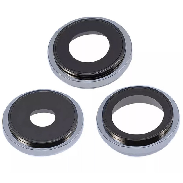 Скло камери iPhone 15 Pro з рамкою blue titanium (комплект 3шт)