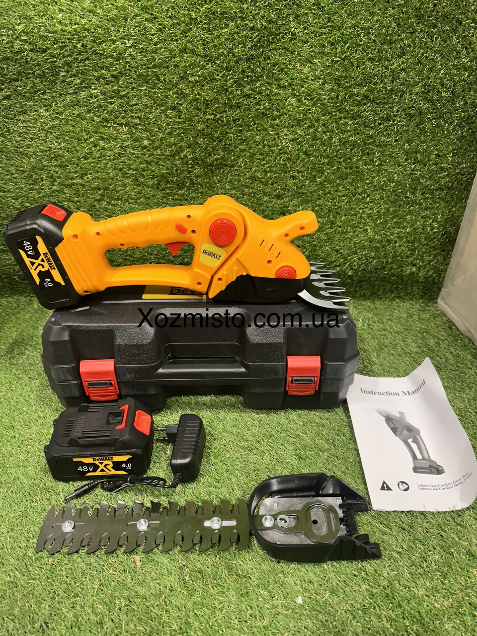 Акумуляторні ножиці-кущоріз DeWalt DCM263PB-XJ (48V, 6AH), АКБ ножиці для трави та кущів Деволт
