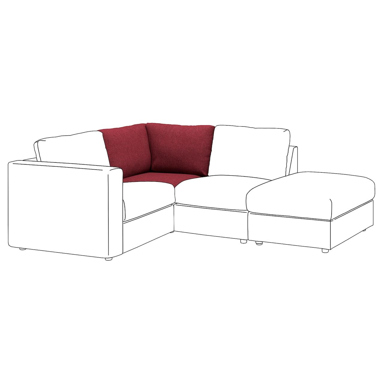 VIMLE Кришка кутової секції - Lejde червоний/коричневий IKEA 105.172.34, фото 1