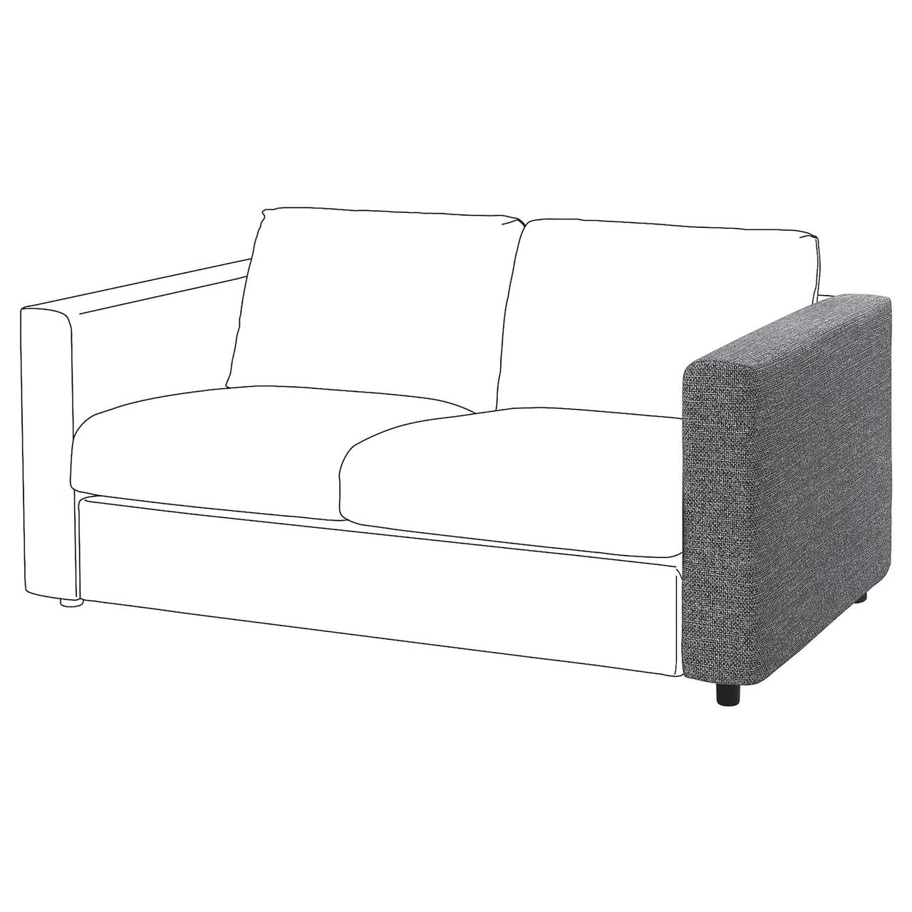 VIMLE Чохол на підлокітник - Lejde сіро-чорний IKEA 205.172.57, фото 1