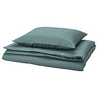 NATTJASMIN Підодіяльник і наволочка - синьо-зелена 150х200/50х60 см IKEA 505.958.33