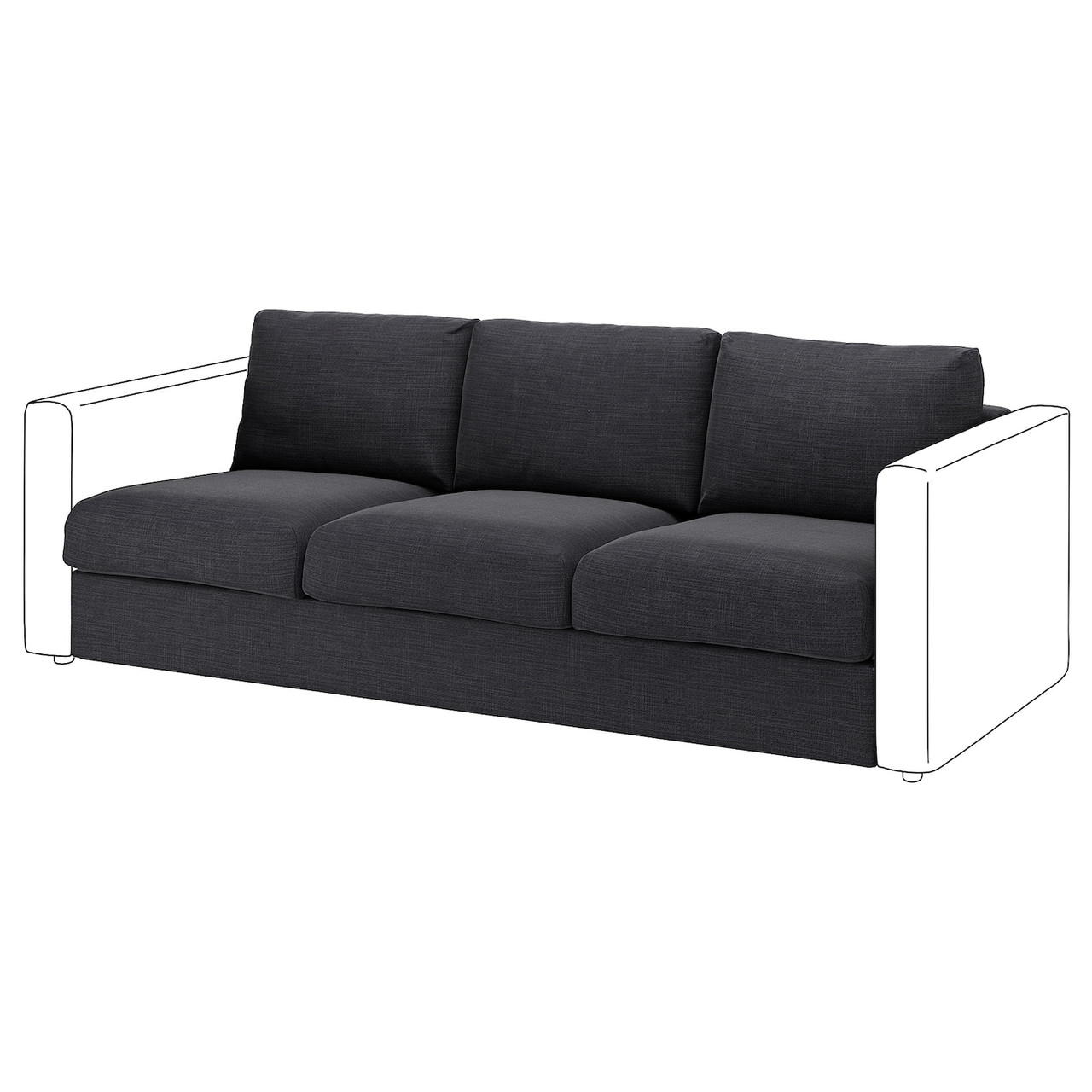 VIMLE Покриття 3-х місної секції - Хіларед антрацит IKEA 605.205.59, фото 1
