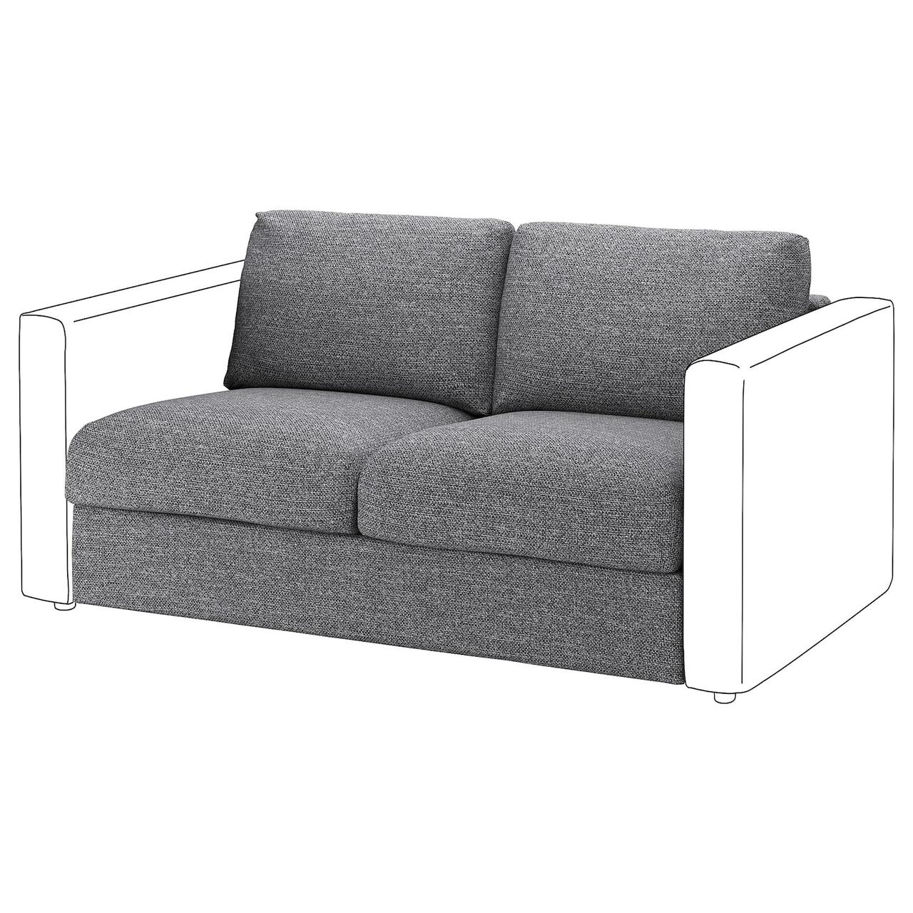 VIMLE Чохол на 2-х місну секцію - Lejde сіро-чорний IKEA 605.205.64, фото 1