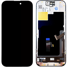 Дисплей iPhone 15 Pro в зборі з сенсором та рамкою black (JK in-cell TFT) (під замену IC)