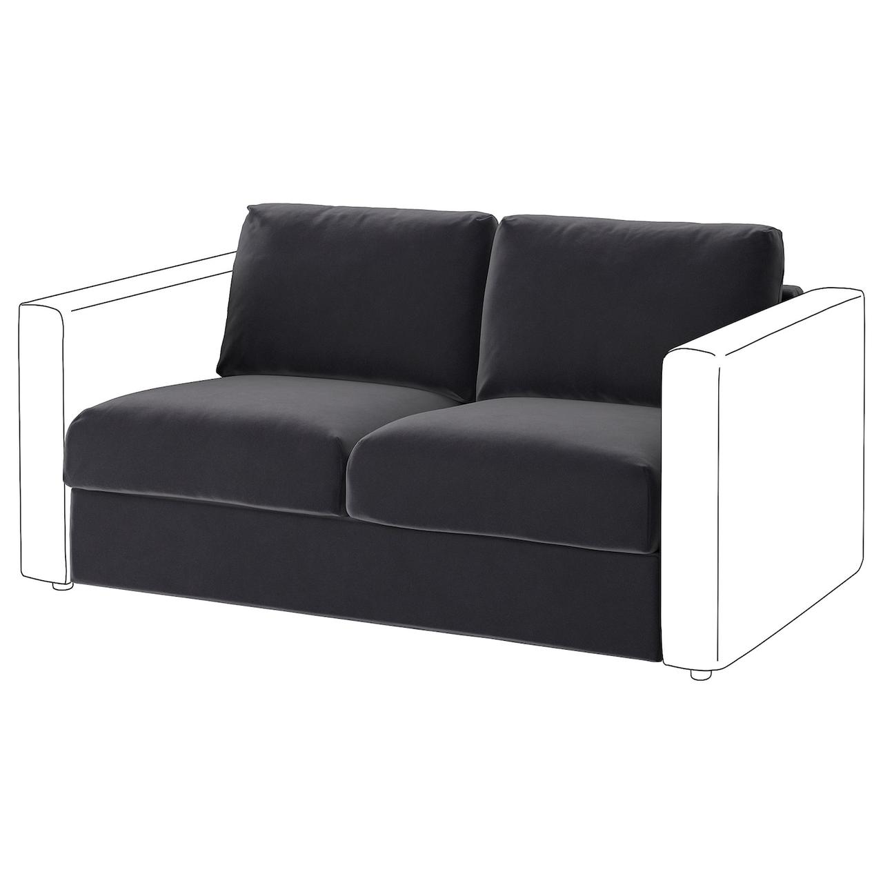 VIMLE Чохол на 2-х місну секцію - Дюпарп темно-сірий IKEA 205.205.61, фото 1