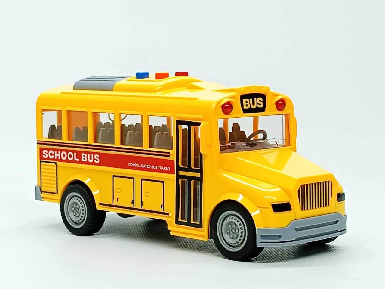 Шкільний автобус «Shool Bus» світло, звук, (19 см) жовтий JS168, фото 1