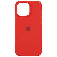 Silicone case for iPhone 16 Pro Max (14) red (закритий низ)