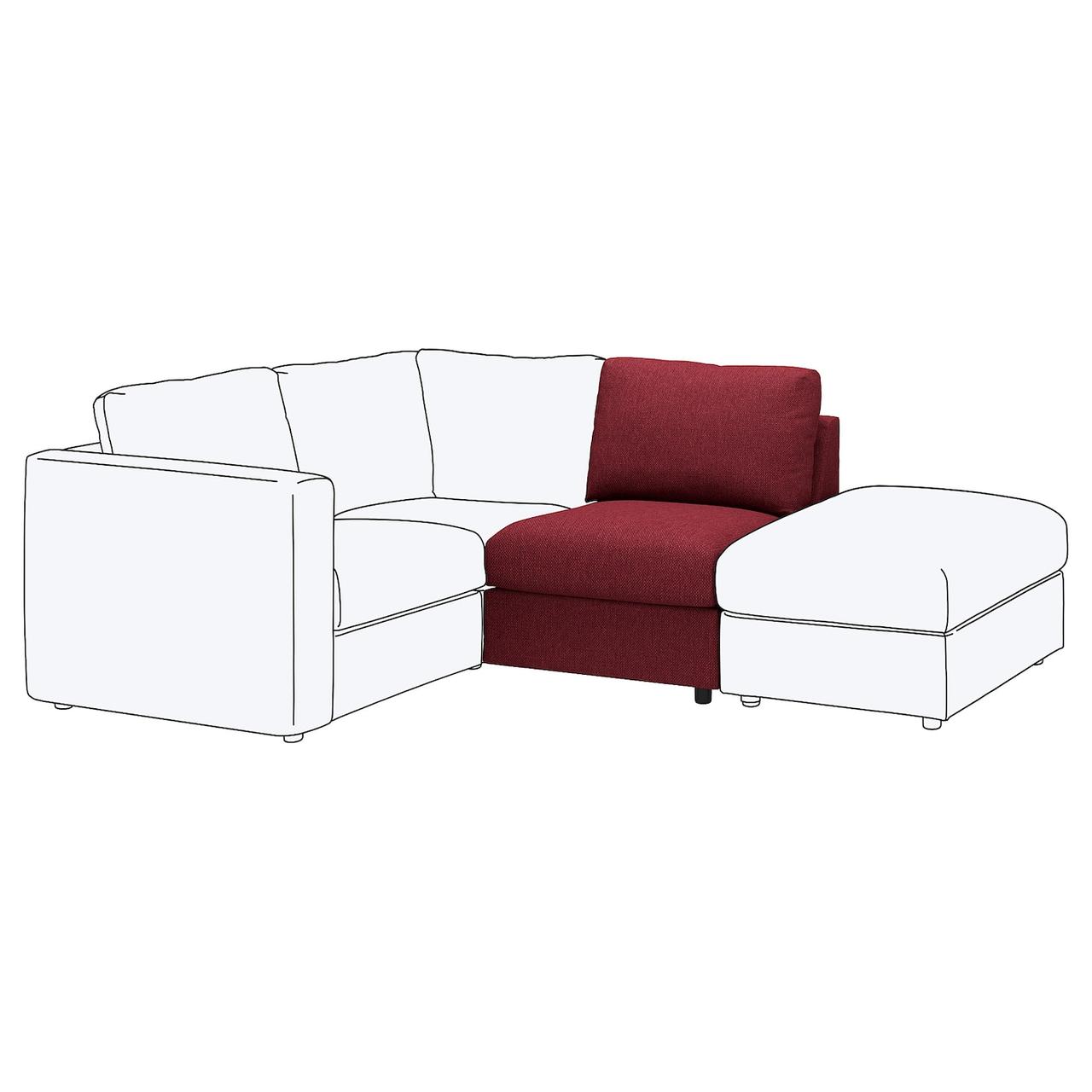 VIMLE Чохол для 1-місної секції - Lejde червоний/коричневий IKEA 905.172.68, фото 1
