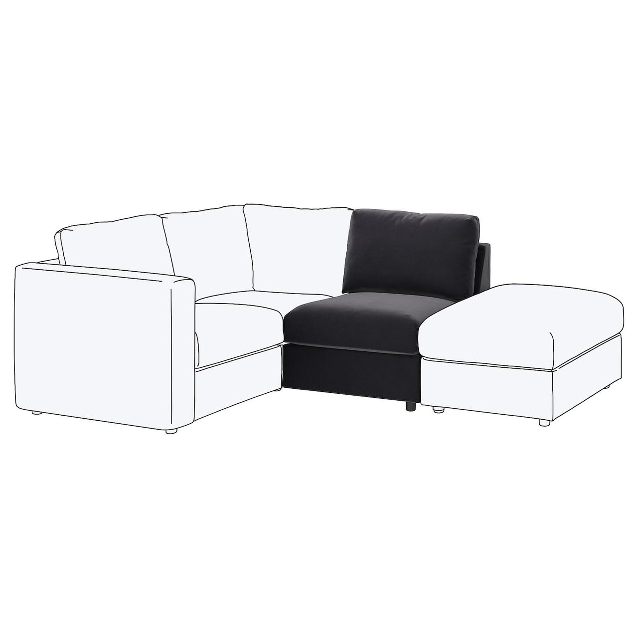 VIMLE Чохол на 1 місну секцію - Djuparp темно-сірий IKEA 405.172.61, фото 1