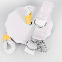 Качеля дитяча з дерева тарзанка спортивна підвісна «ЕЛІТ» біла, в подарунок фірмовий ранець Among Us