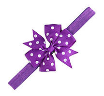 Дитяча пов'язка в горох one size фіолетовий