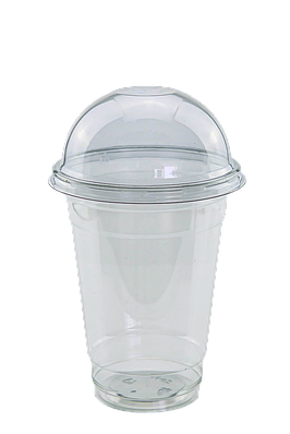 Стакан десертний 420мл з купольною кришкою (без отвору) - 100шт