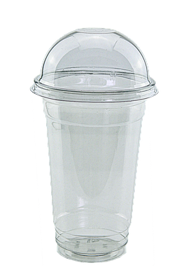 Стакан десертний 480мл з купольною кришкою (без отвору) - 100шт