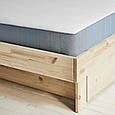 GLAMBERGET  Каркас ліжка з контейнером і матрацом, сосна/VesterOy середньої жорсткості, 140x200 см IKEA 195.684.84, фото 3