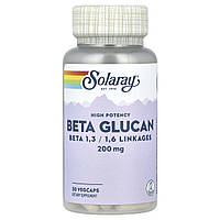 Solaray, бета-глюкан, високоефективний, 200 мг, 30 капсул VegCap