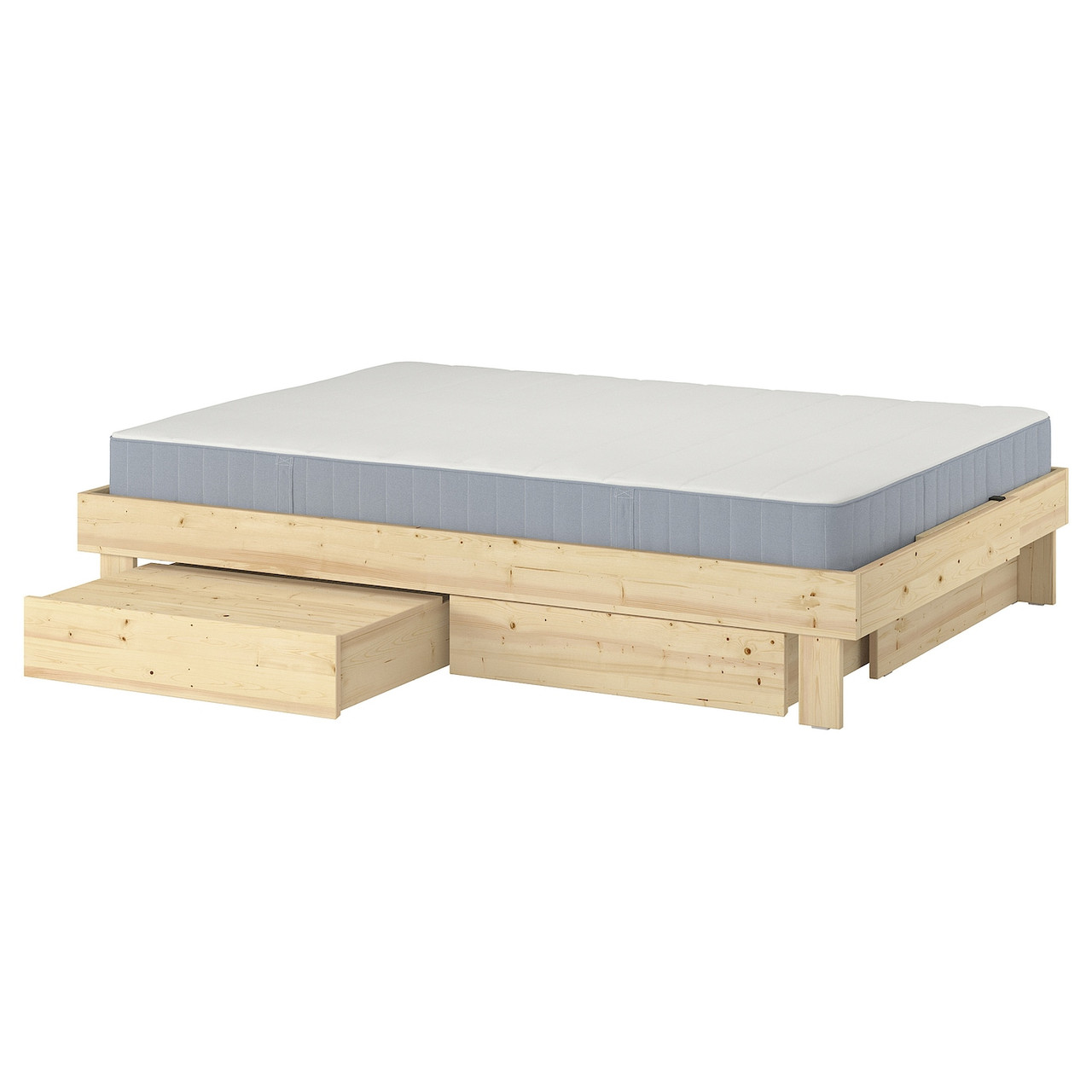 GLAMBERGET Каркас ліжка з місцем для зберігання та матрацом - сосна/VesterOy hard 120x200 см IKEA 395.684.78