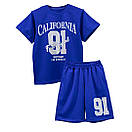 Комплект підлітковий футболка і шорти для хлопчика California 91 стрейч-кулір, фото 3