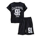 Комплект підлітковий футболка і шорти для хлопчика California 91 стрейч-кулір, фото 5