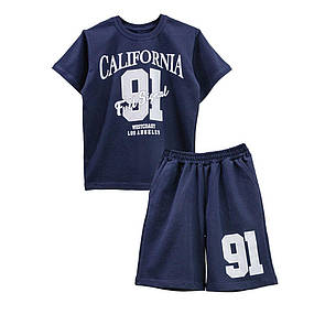 Комплект підлітковий футболка і шорти для хлопчика California 91 стрейч-кулір