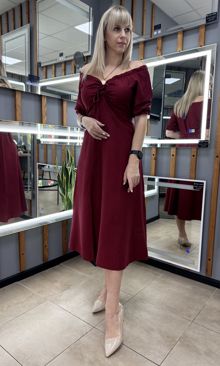 Сукня жіноча з відкритими плечима для літа з легкої тканини розміри 44-46, 48-50, 52-54.