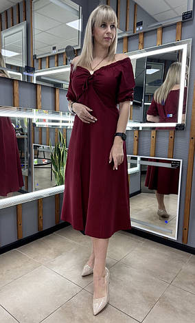 Сукня жіноча з відкритими плечима для літа з легкої тканини розміри 44-46, 48-50, 52-54., фото 1