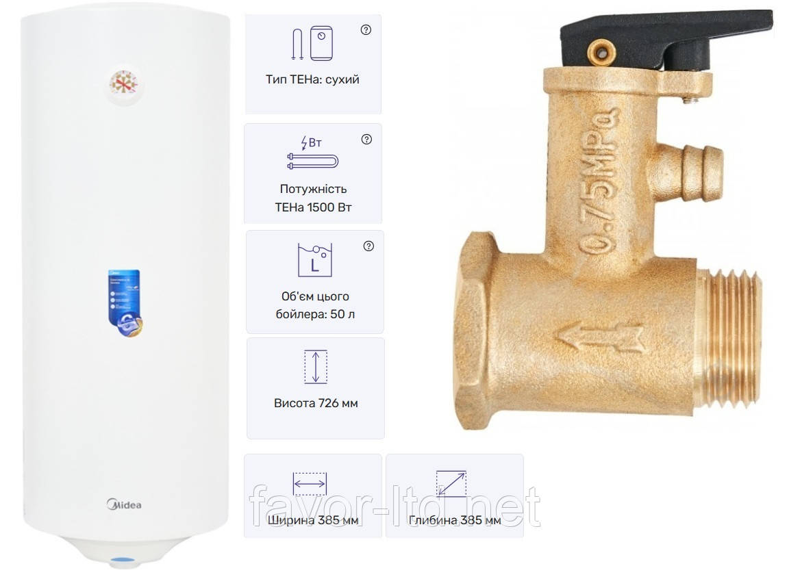 Водонагрівач MIDEA D50-15F6(D)