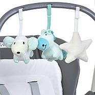 El Camino Swan ME 1087-G стільчик-качелі 3в1: електрозаколисування, додаток Baby Swing, 3 швидкості, таймер, екошкіра, до 15 кг, фото 9