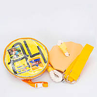 Качеля дитяча з дерева тарзанка спортивна підвісна «ЕЛІТ» золото, у подарунок фірмовий ранець A4