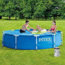 Каркасный бассейн для дома Intex 28202 305 х 76 metal frame pool интекс из пвх для всей семьи, фото 3