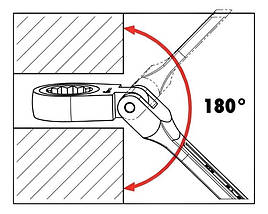 Ключ ріжково-накидний з тріскачкою шарнір 13 мм FORCE 75713F F, фото 5