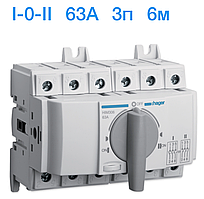 HIM306 Hager – Перемикач трьохпозиційний I-0-II 63А 3п 6м