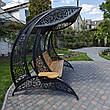 Садові гойдалки "Дубай" чорного/коричневого кольору, матеріал основи сидіння - дуб, фото 6