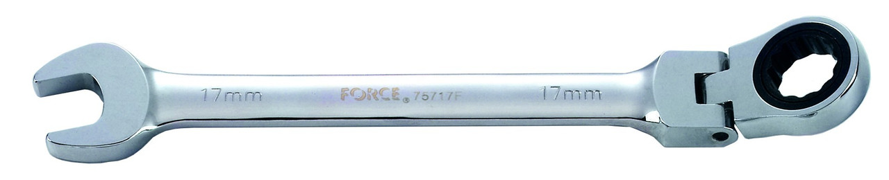 Ключ ріжково-накидний з тріскачкою шарнір 17 мм FORCE 75717F F