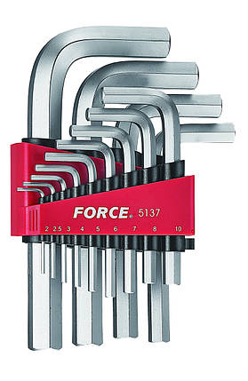 Набір кутових ключів шестиранних дюймових HEX 1/16«-3/4» 13 од. FORCE 5137S F, фото 1