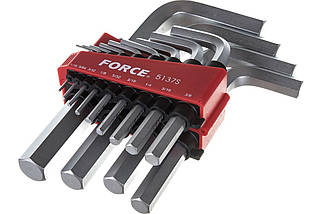 Набір кутових ключів шестиранних дюймових HEX 1/16«-3/4» 13 од. FORCE 5137S F, фото 2