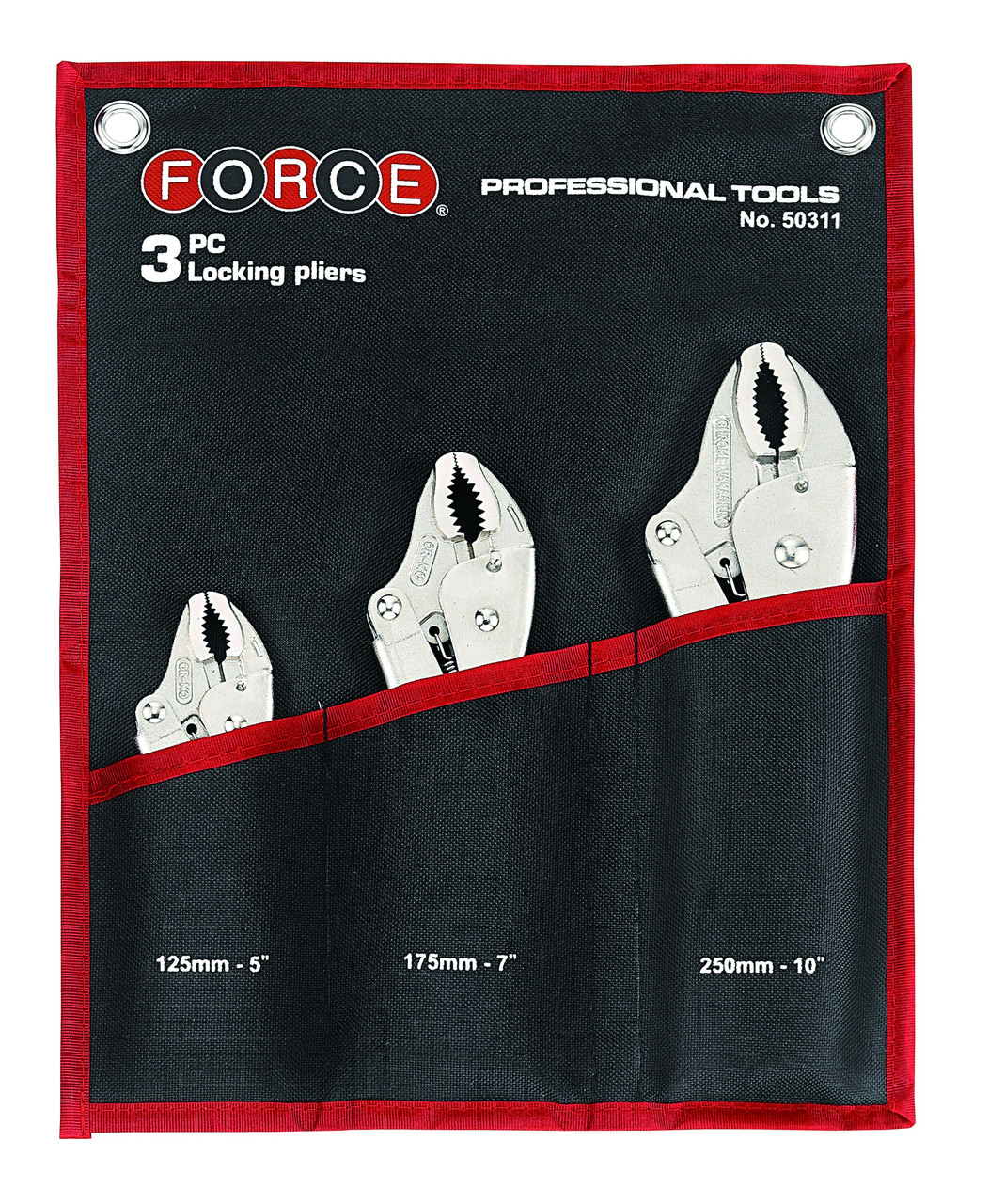Набір затискачів з фіксатором 3 од. (125 мм, 175 мм, 250 мм) FORCE 50311 F
