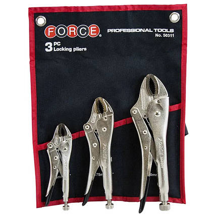 Набір затискачів з фіксатором 3 од. (125 мм, 175 мм, 250 мм) FORCE 50311 F, фото 2