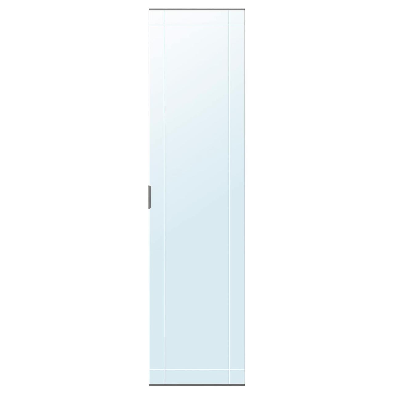 KAMMARTORP Двері дзеркало, петлі амортизатори - білі 50х195 см IKEA 995.530.68, фото 1